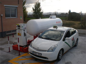 Surtidor de autogas en la sede de Gremial Granada