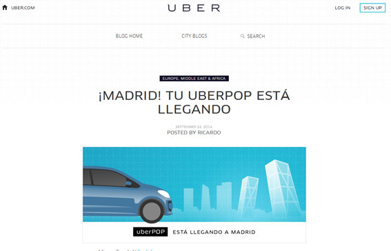 La Audiencia Provincial califica a UberPop como “empresa de transporte”