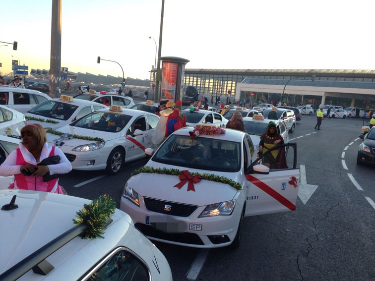 Los Reyes Magos viajan en taxi con AETM