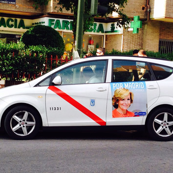 El PP se publicita en los taxis de Madrid