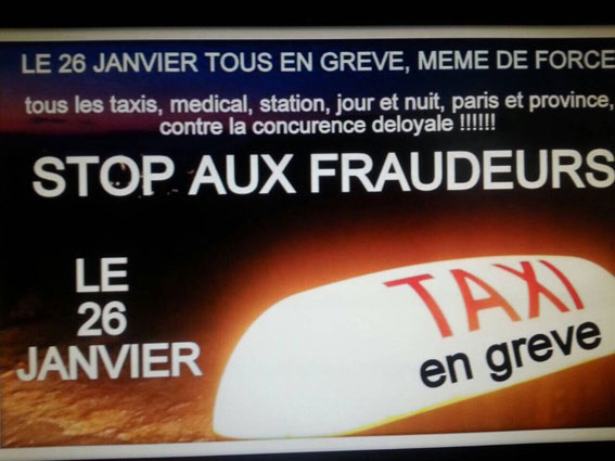 El taxi de París convoca un paro indefinido el 26-E