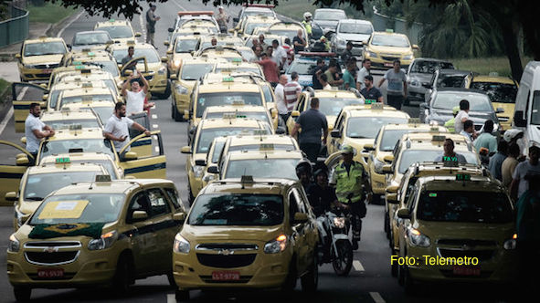 Una protesta contra Uber paraliza Rio de Janerio