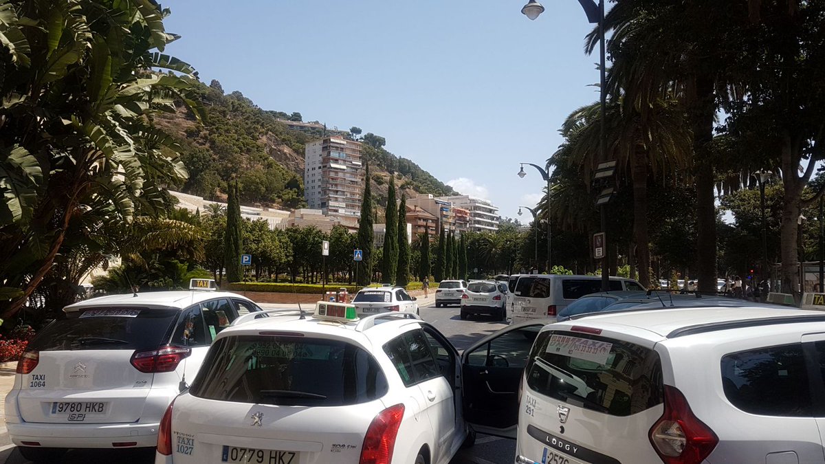 Huelga del taxi en Málaga durante la Feria