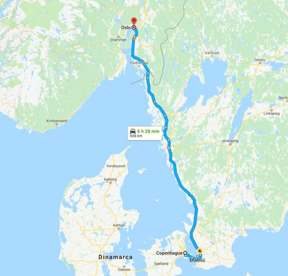 Se niega a pagar a una carrera entre Copenhague y Oslo