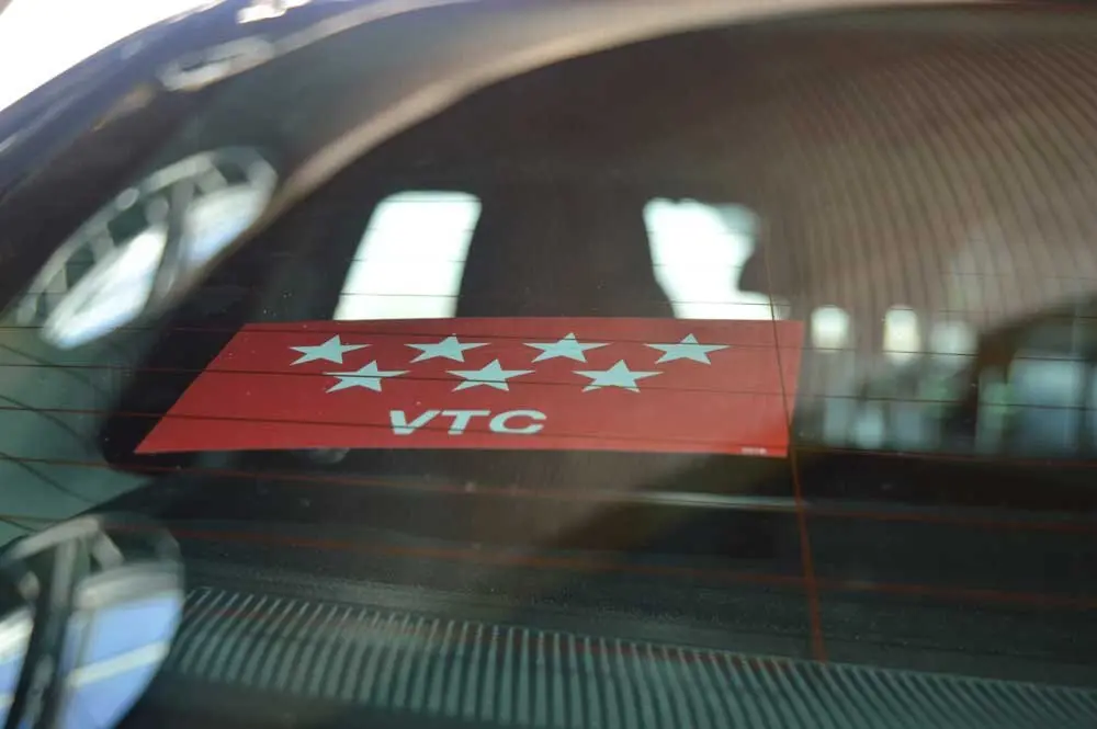 Distintivo VTC de la Comunidad de Madrid