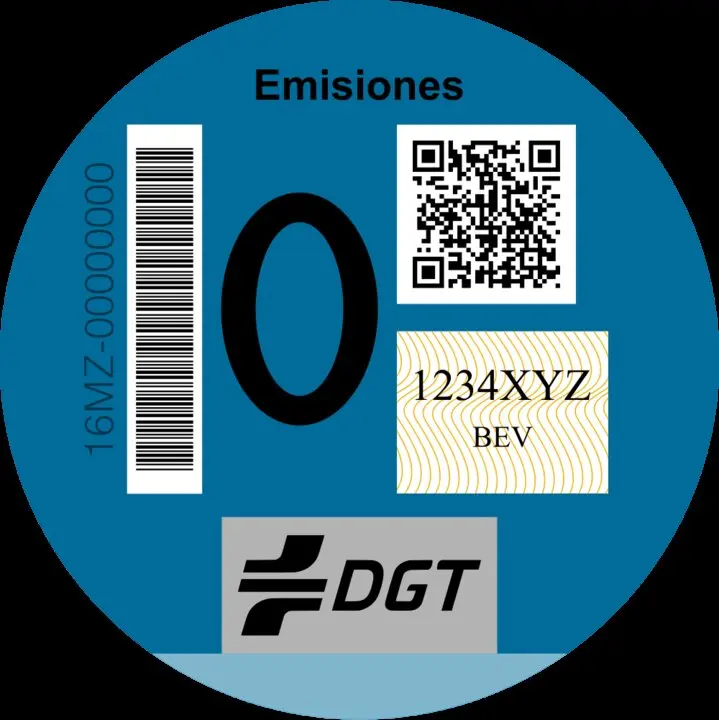 Distintivo CERO de la DGT