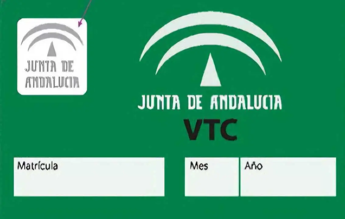 Distintivo VTC Andalucía