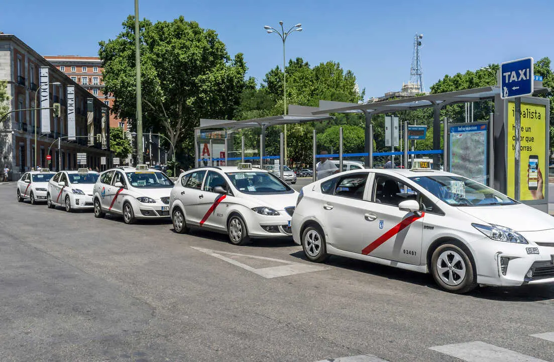 Taxis en Madrid. imagen: Depositphotos