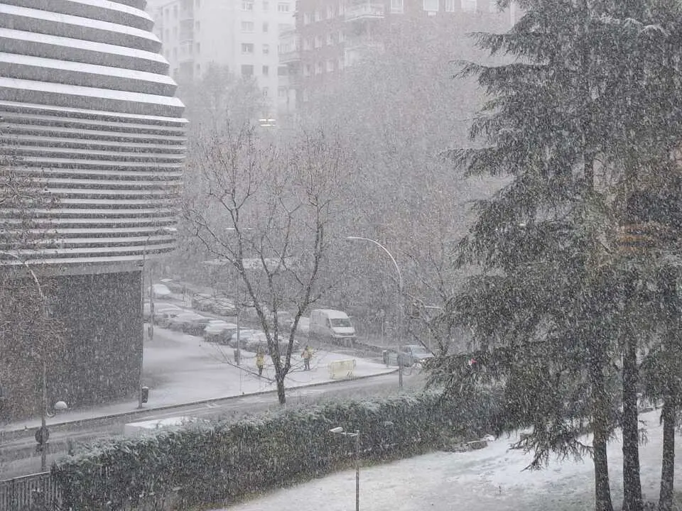 Imagen de la nevada en Madrid