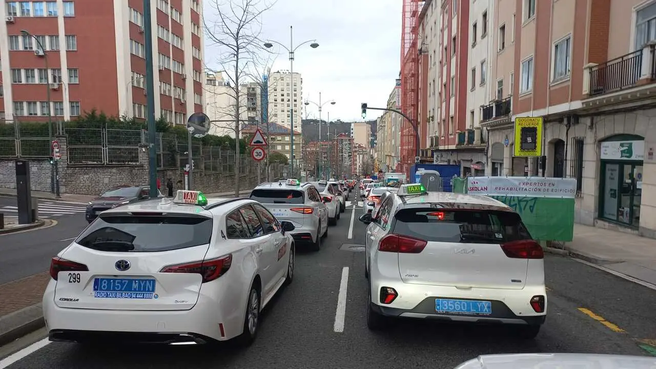 Manifestaci&oacute;n Taxi en Bilbao