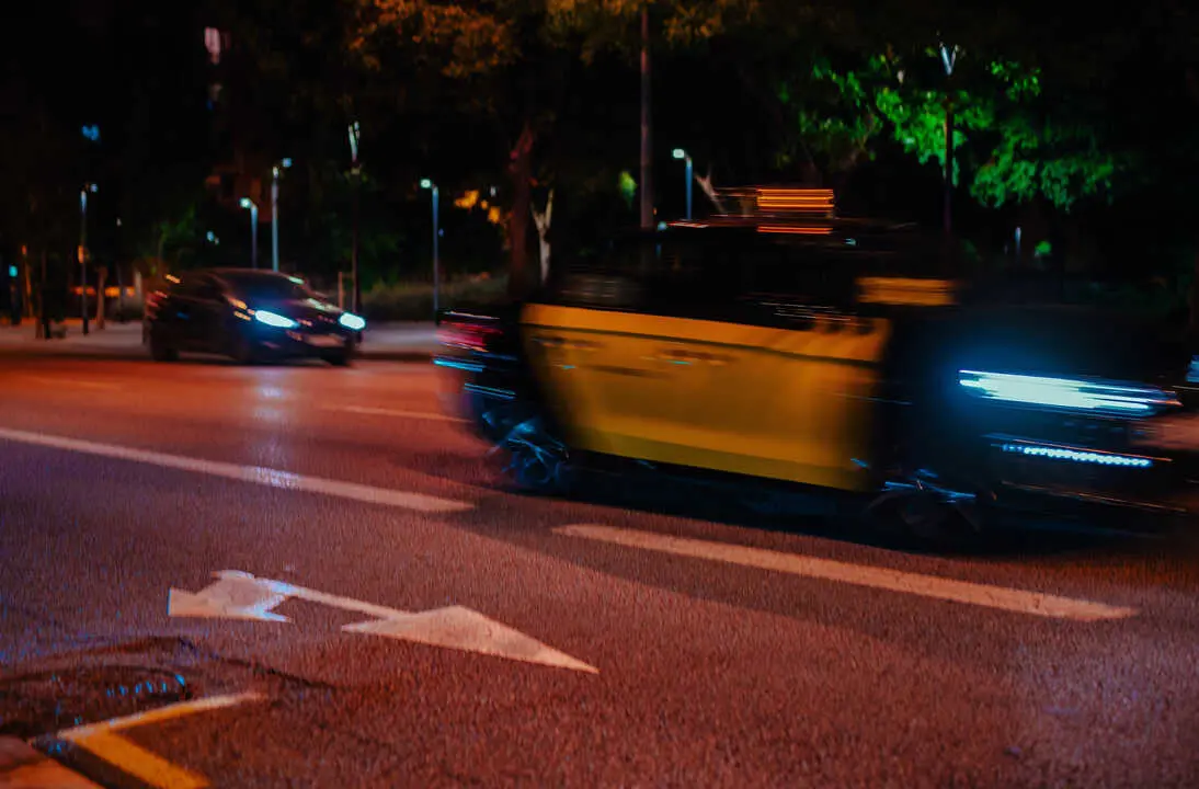 Taxi de Barcelona por la noche