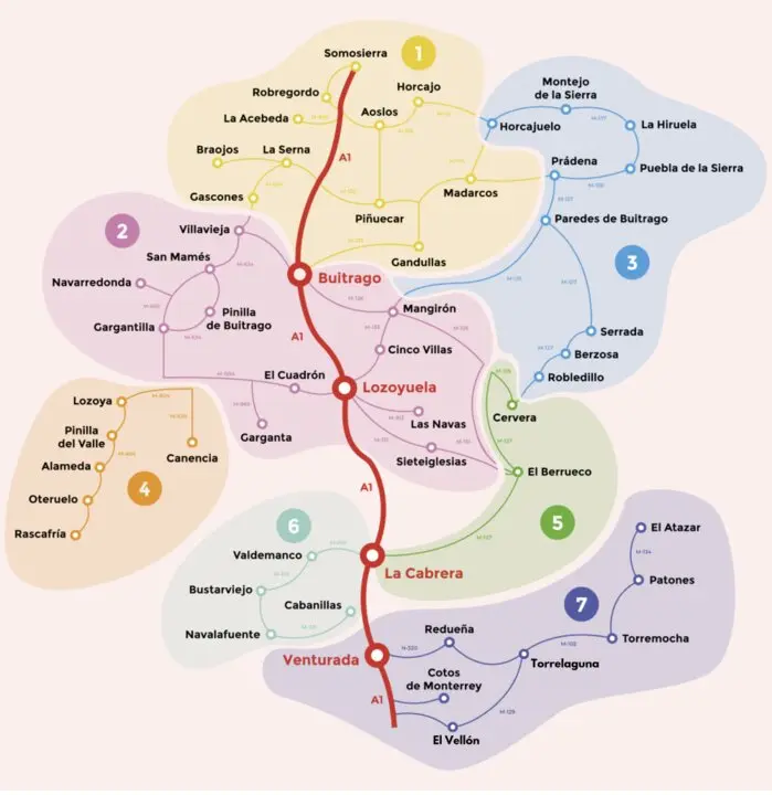 Mapa de destinos de Sierracar