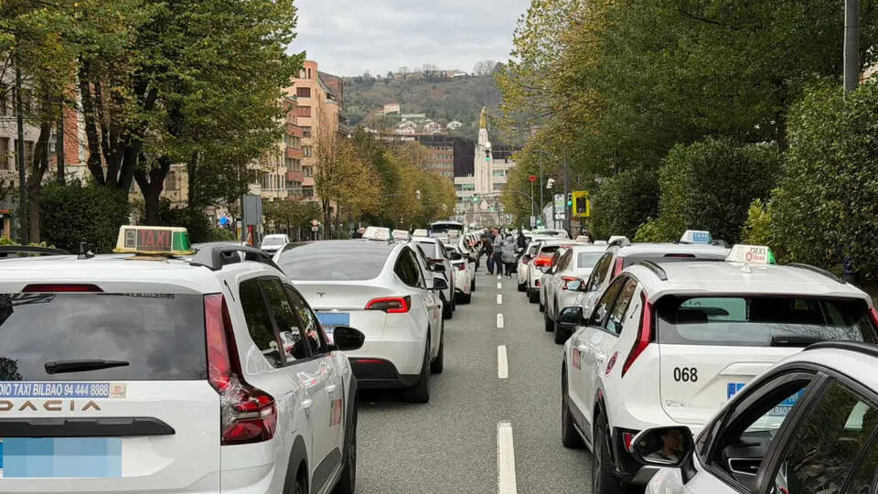 Manifestación del taxi en Bilbao