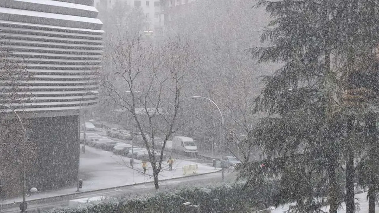 Imagen de la nevada en Madrid