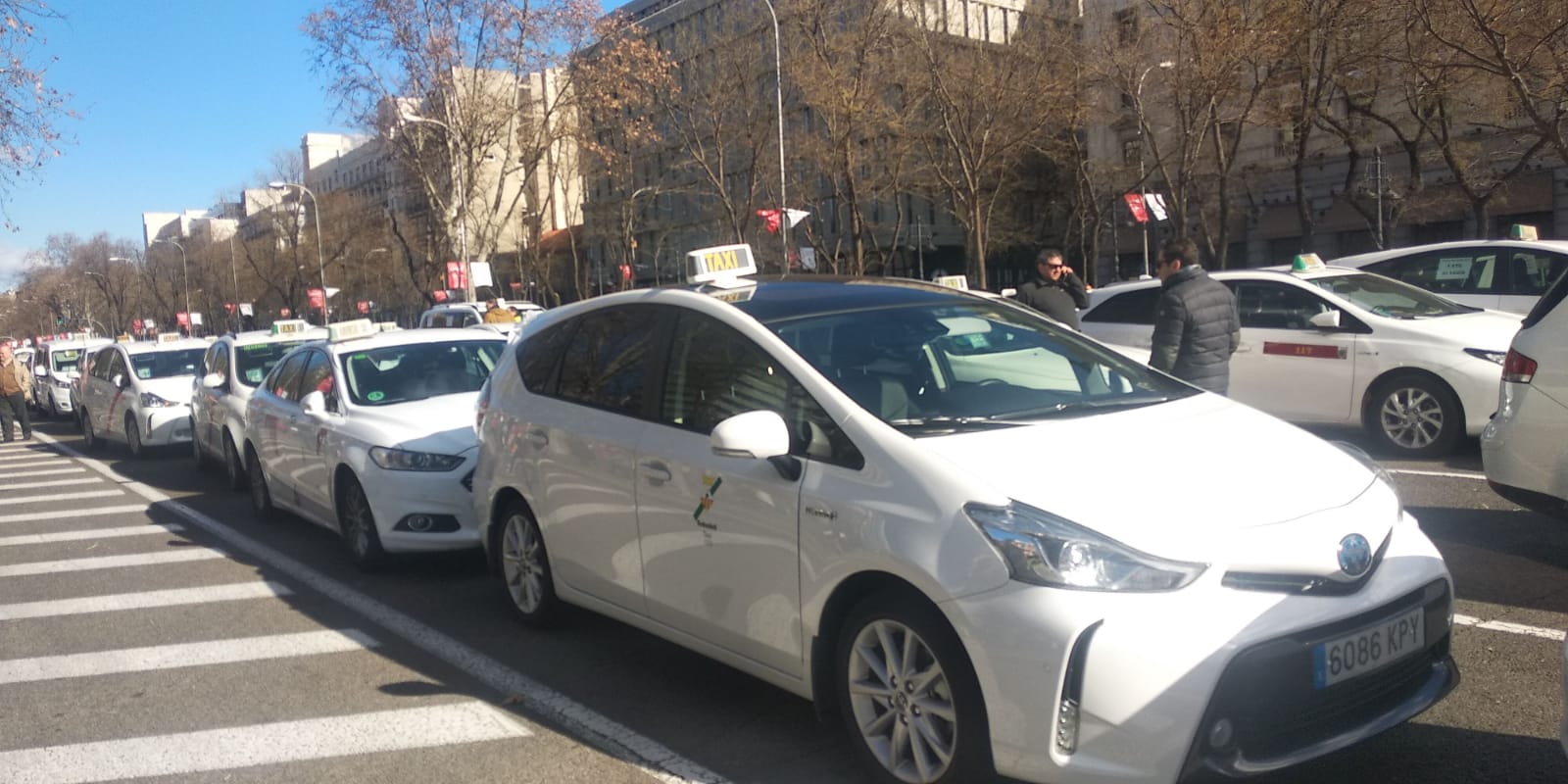 El taxi ocupa la Castellana