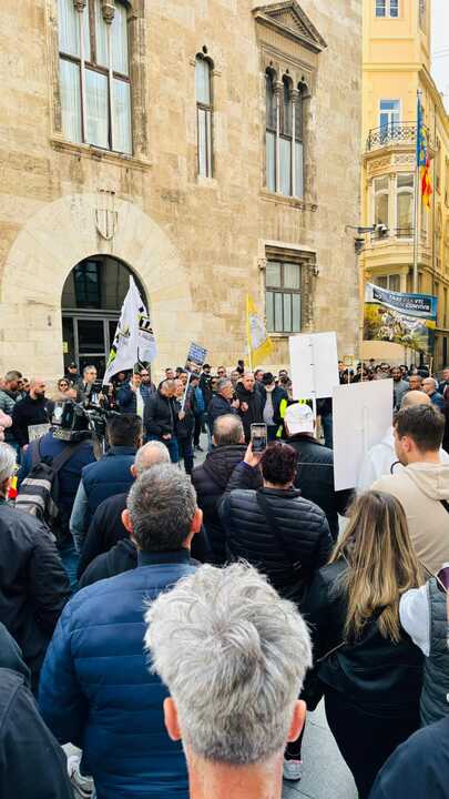 El taxi de Valencia durante la protesta del 25F